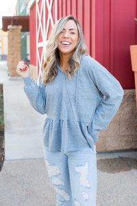 Denim Blue's Ruffled Hoodie