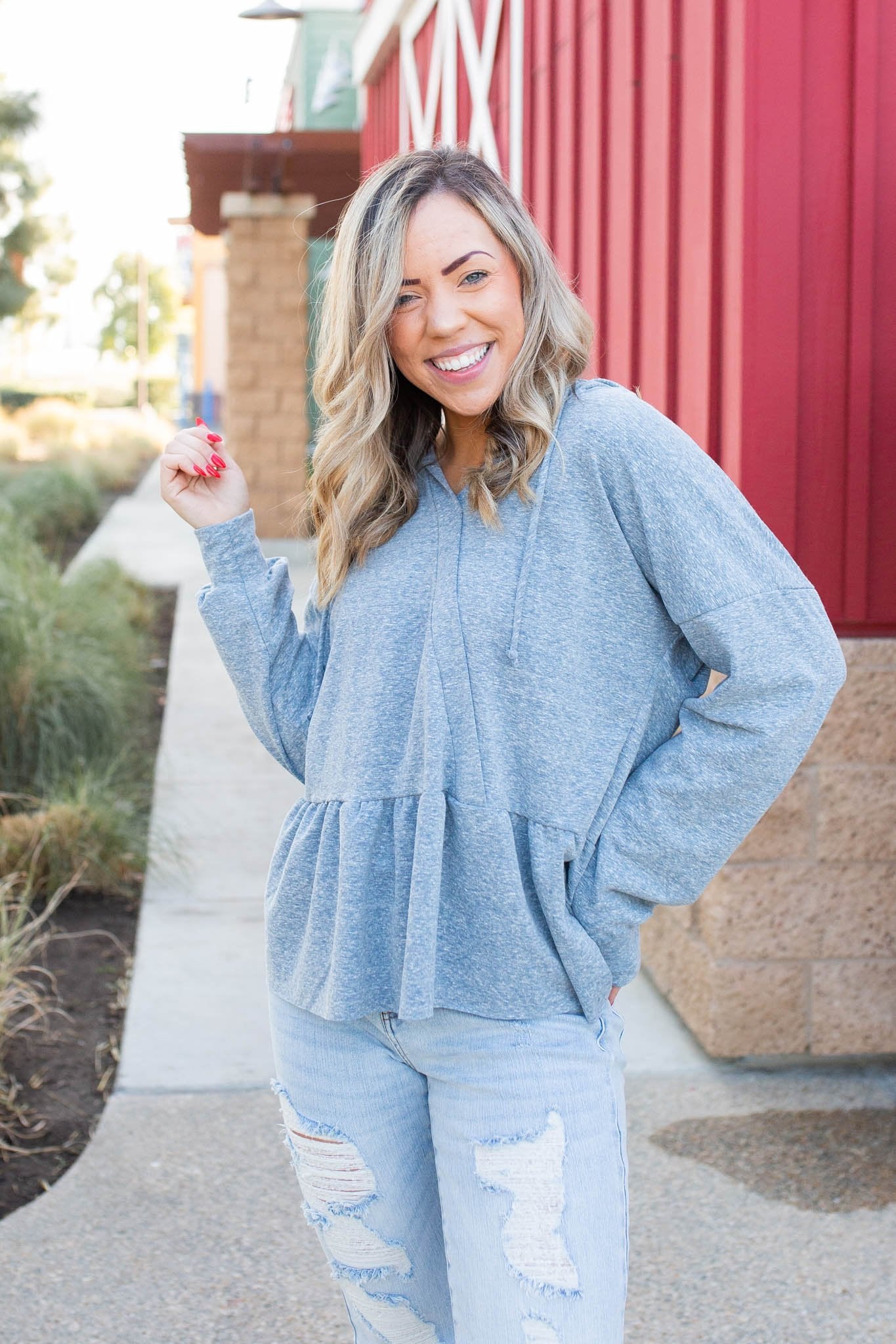 Denim Blue's Ruffled Hoodie