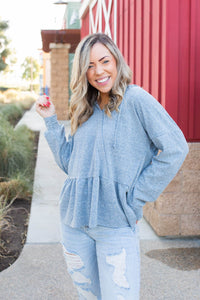 Denim Blue's Ruffled Hoodie