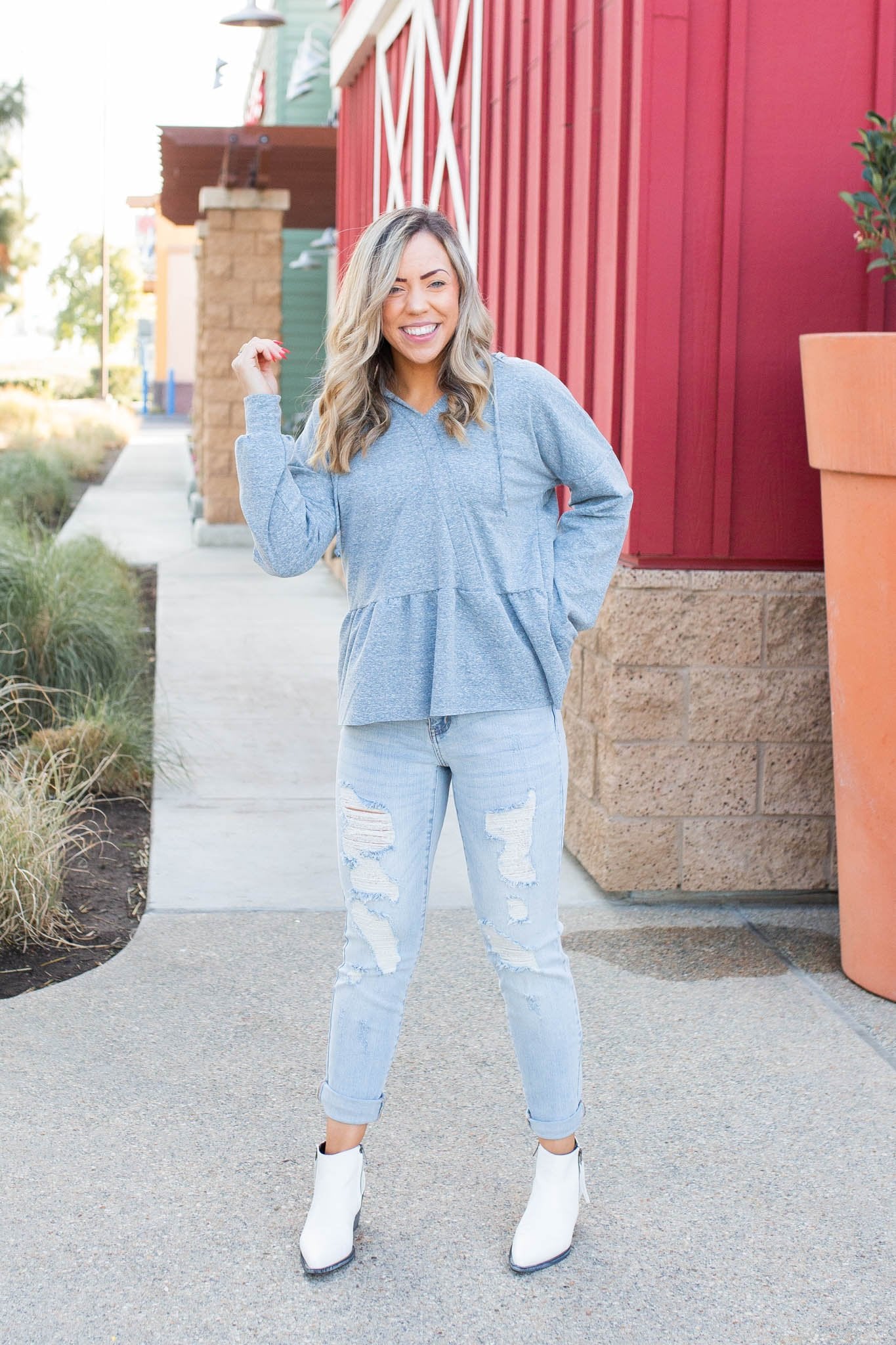 Denim Blue's Ruffled Hoodie