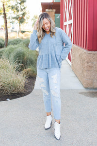 Denim Blue's Ruffled Hoodie