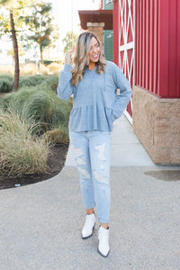Denim Blue's Ruffled Hoodie
