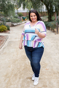 Over The Rainbow Ruffled Peplum