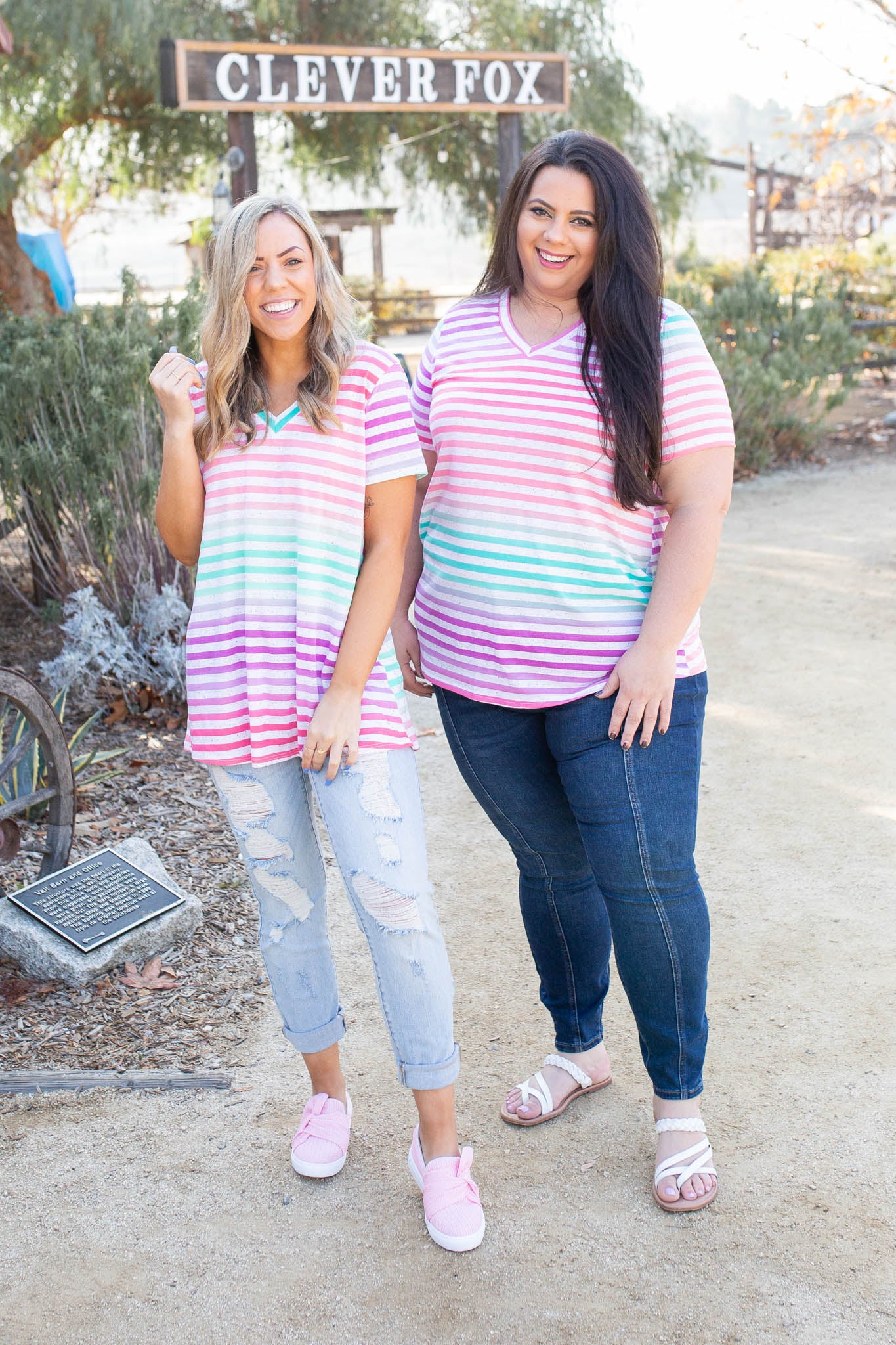 Confetti Speckled Striped Top