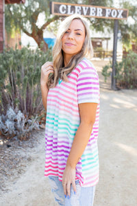 Confetti Speckled Striped Top