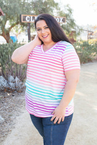Confetti Speckled Striped Top