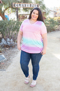 Confetti Speckled Striped Top