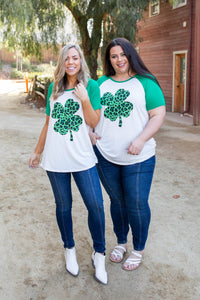 Shamrock On Raglan Top