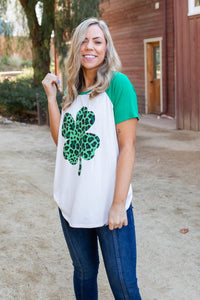 Shamrock On Raglan Top
