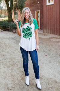 Shamrock On Raglan Top