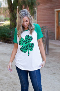 Shamrock On Raglan Top