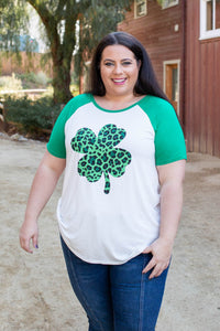 Shamrock On Raglan Top