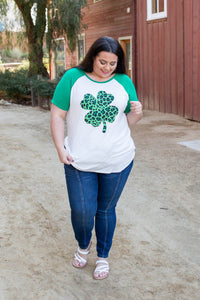 Shamrock On Raglan Top