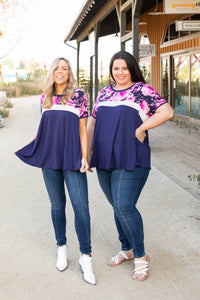 Midnight Rose Colorblock Top