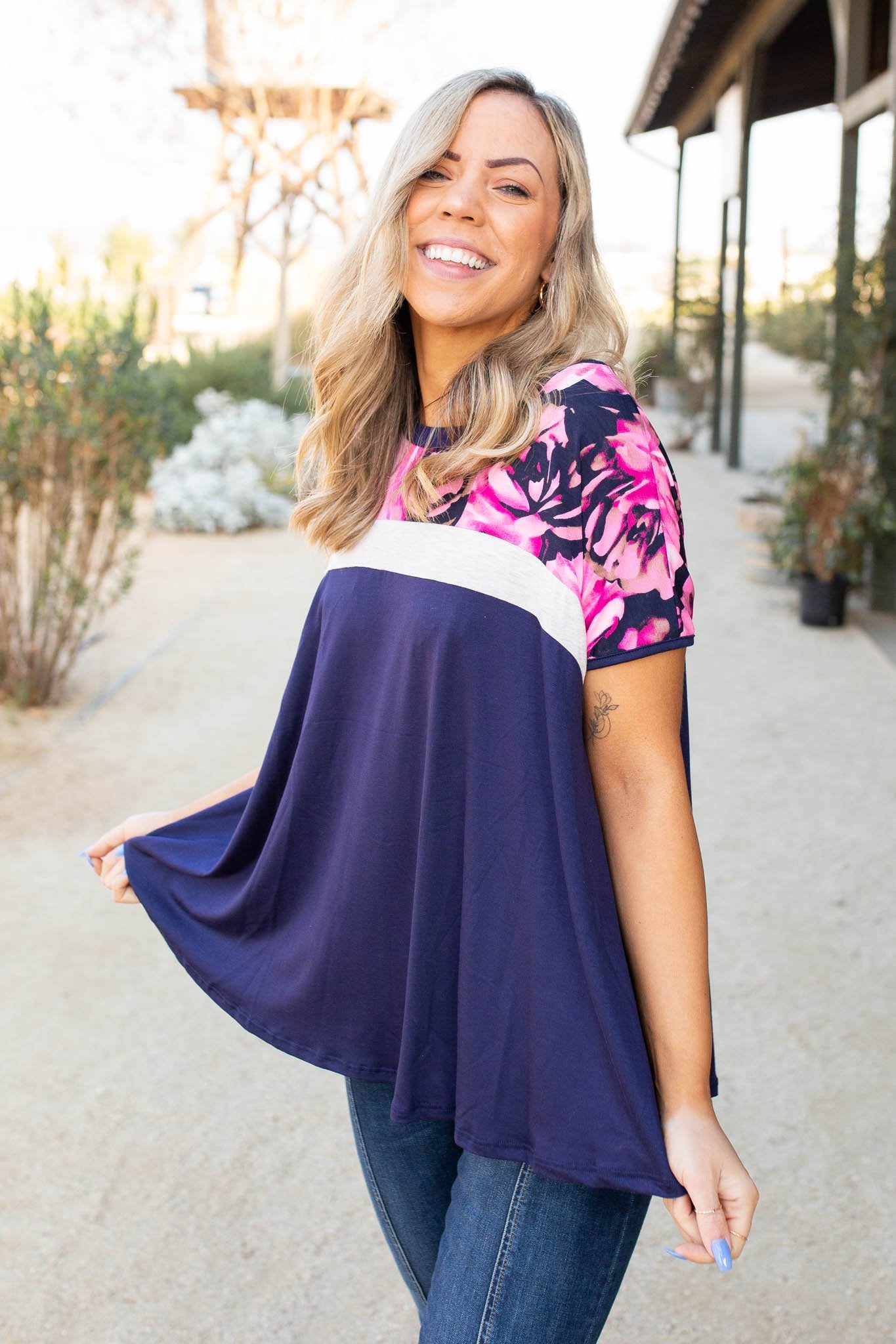 Midnight Rose Colorblock Top