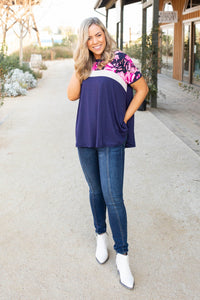 Midnight Rose Colorblock Top