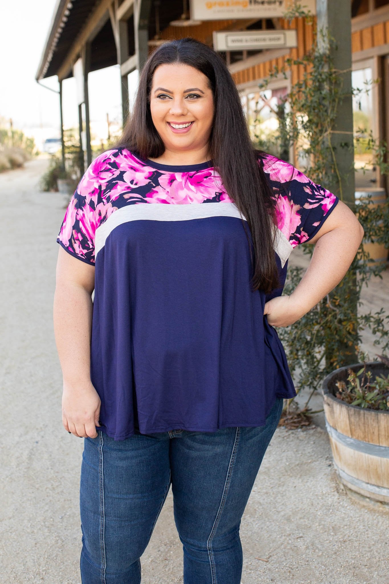 Midnight Rose Colorblock Top