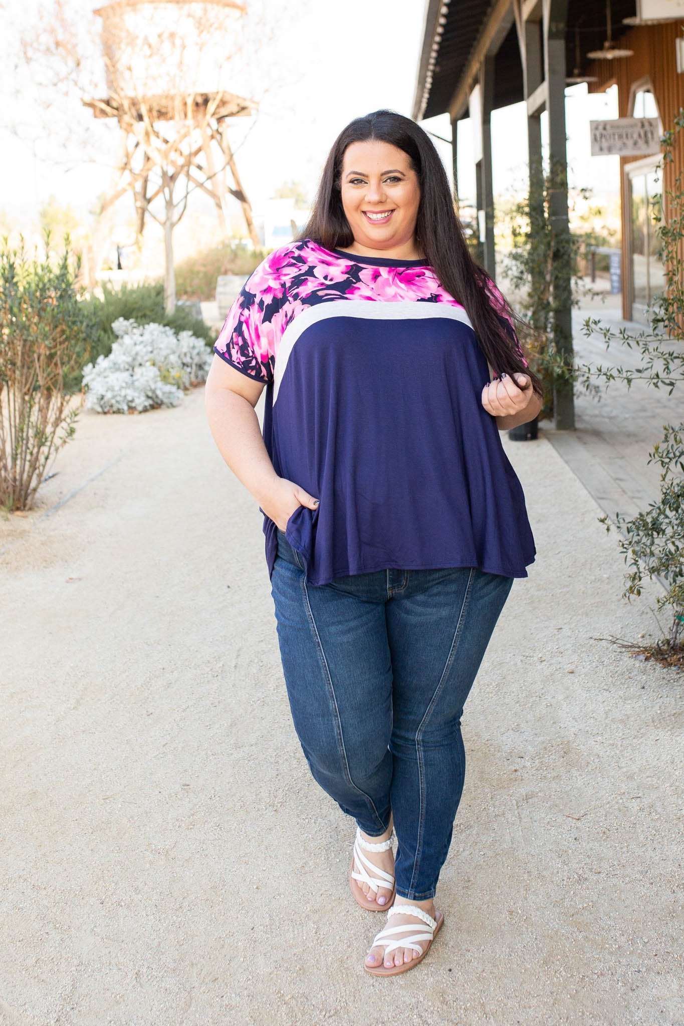 Midnight Rose Colorblock Top