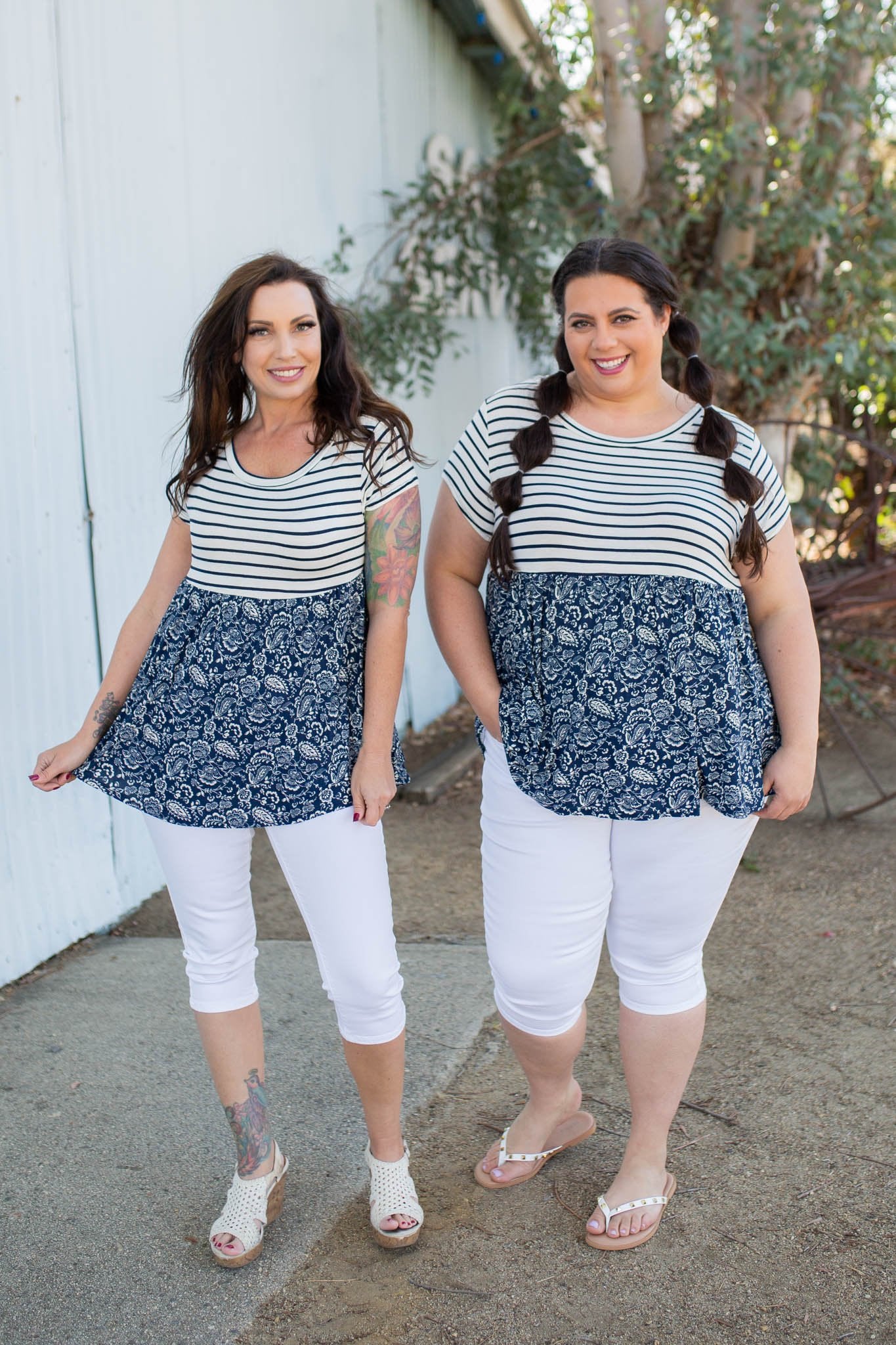 Nautical Paisley Babydoll Top