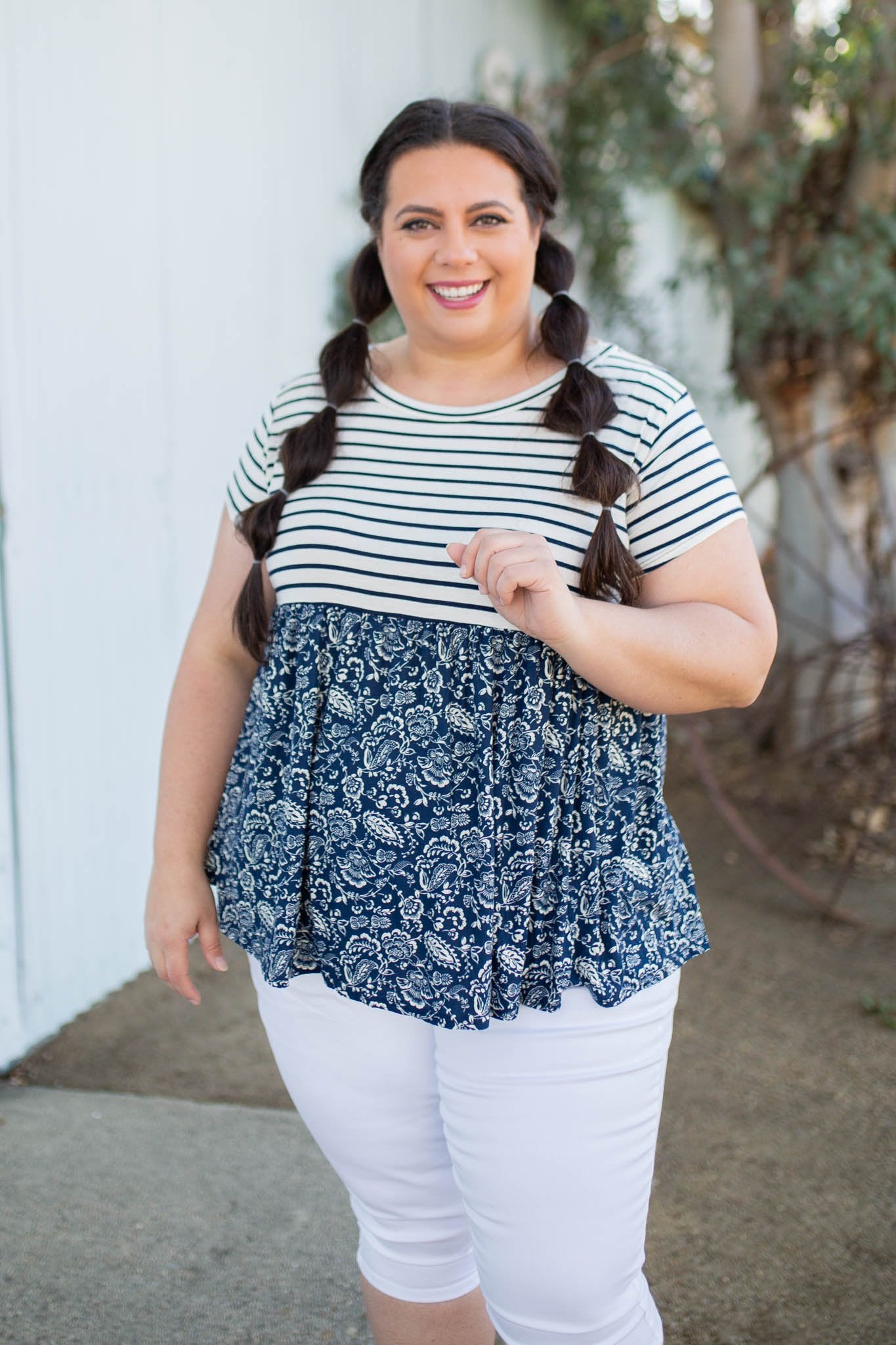 Nautical Paisley Babydoll Top