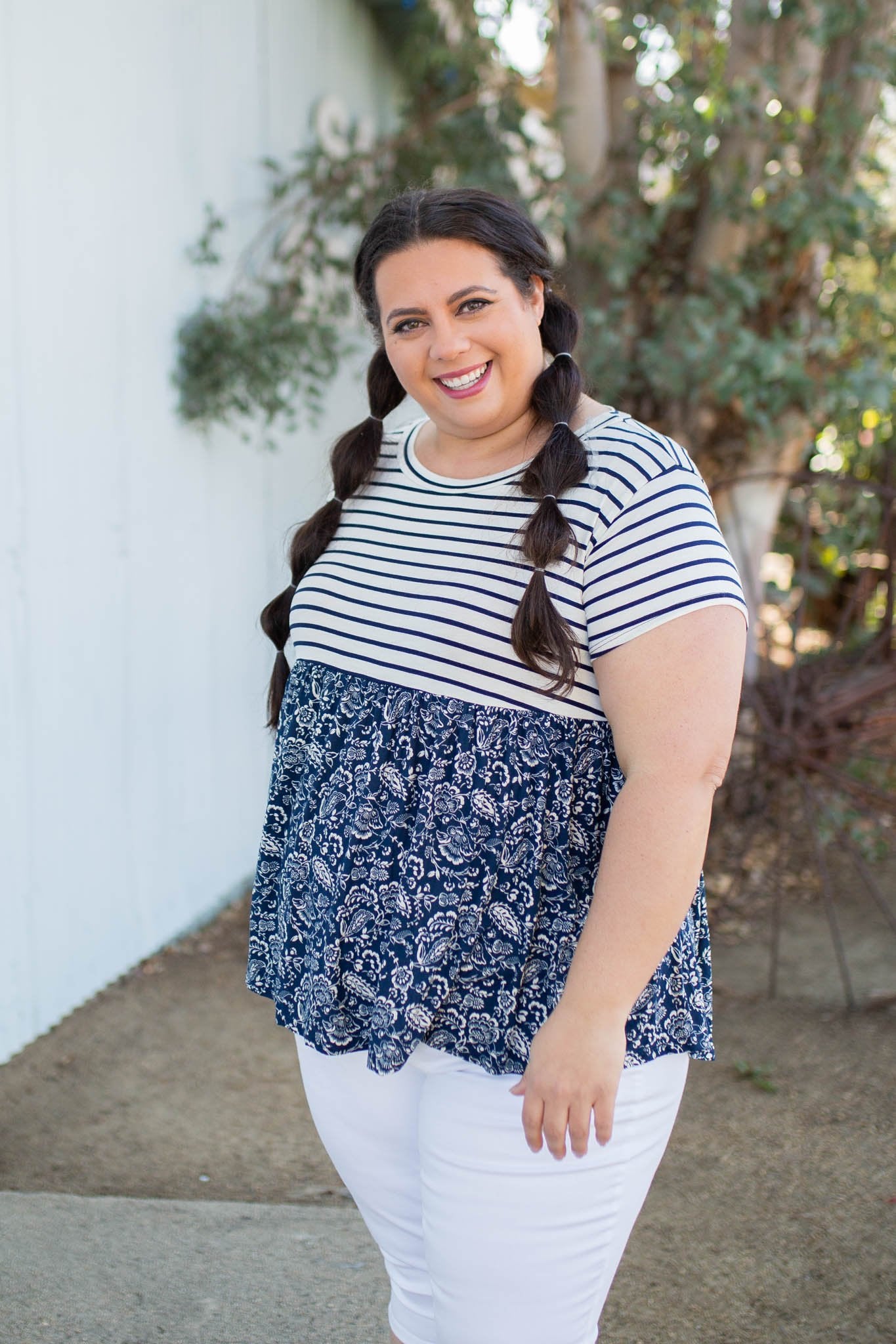 Nautical Paisley Babydoll Top