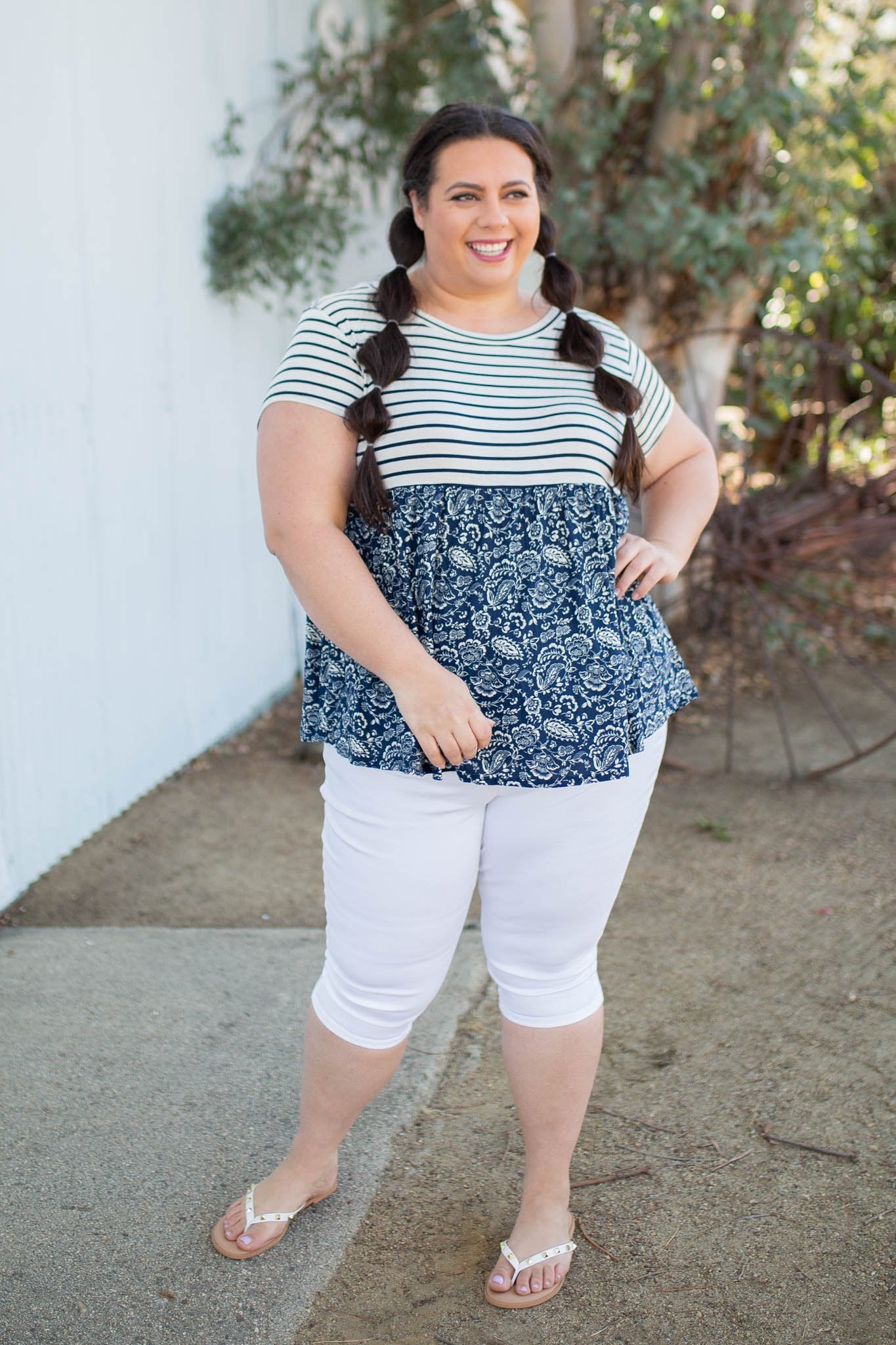 Nautical Paisley Babydoll Top