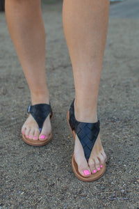 Black Braided Slingback Sandal
