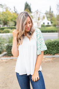 Summer Daisy Ruffle Sleeve Top