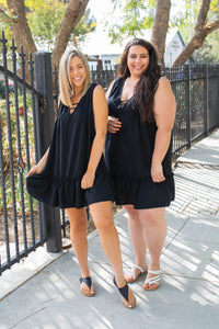 Summer Noir Ruffled Dress