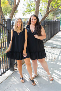 Summer Noir Ruffled Dress