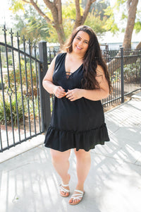 Summer Noir Ruffled Dress