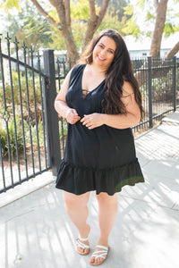 Summer Noir Ruffled Dress