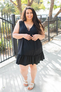 Summer Noir Ruffled Dress