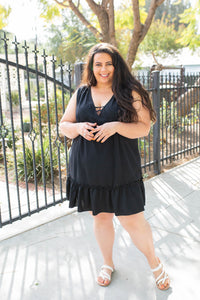 Summer Noir Ruffled Dress