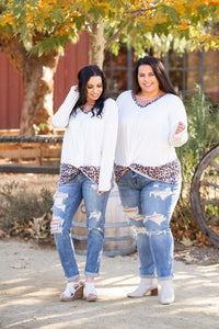 Snowy Leopard Front Twist Top