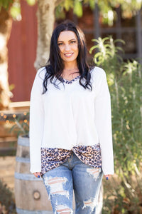 Snowy Leopard Front Twist Top