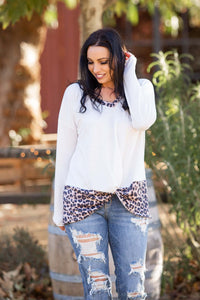 Snowy Leopard Front Twist Top