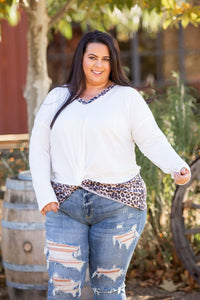 Snowy Leopard Front Twist Top