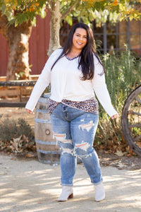 Snowy Leopard Front Twist Top