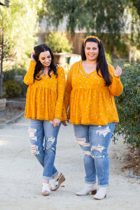 Golden Sunrise Babydoll Top