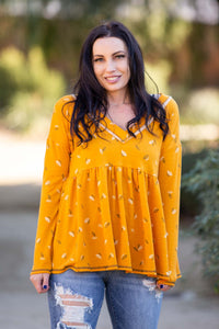 Golden Sunrise Babydoll Top