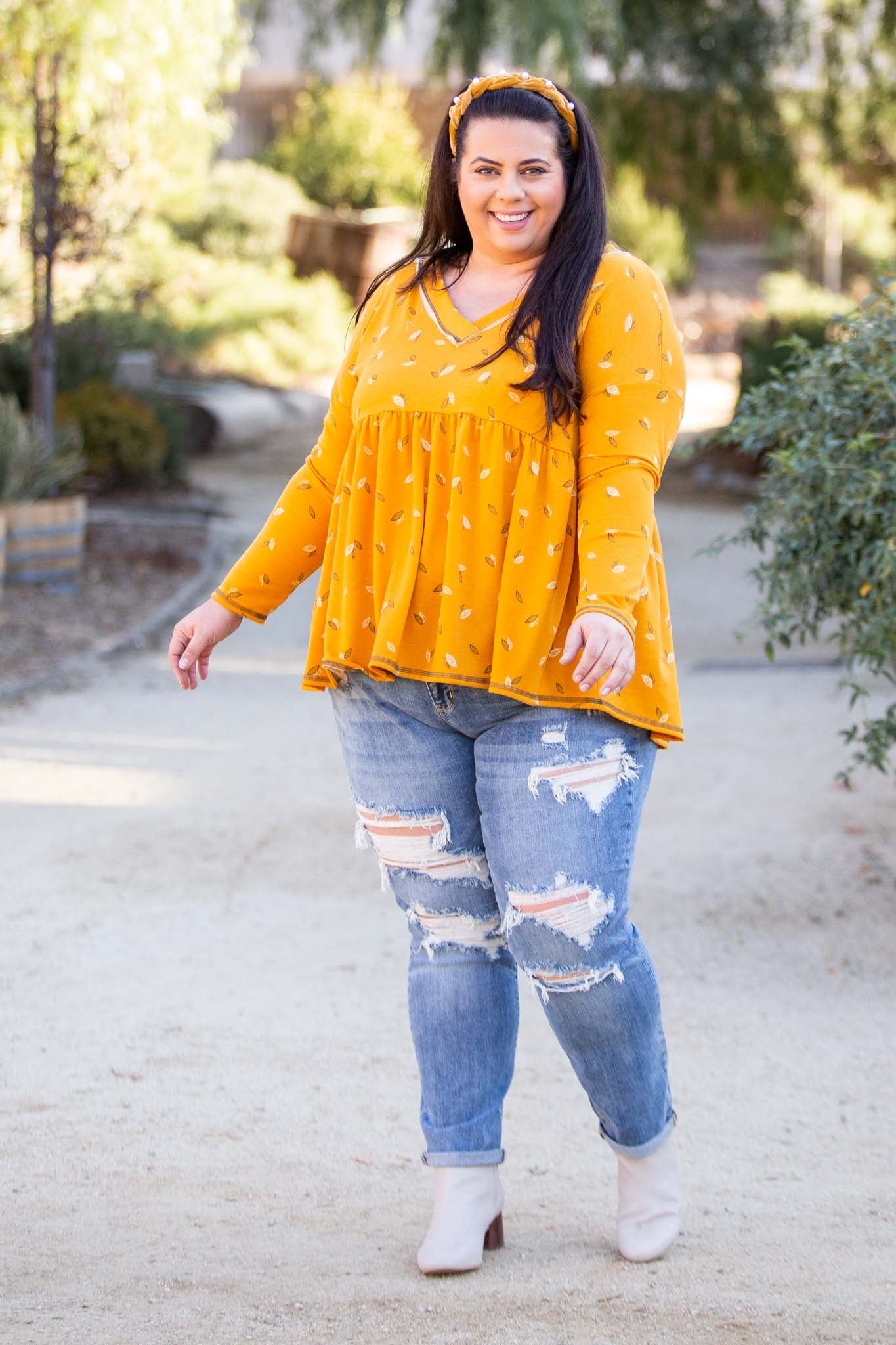 Golden Sunrise Babydoll Top