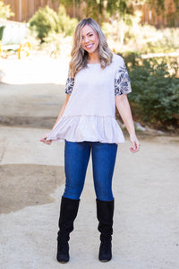 Sandy Tropics Peplum Top