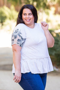Sandy Tropics Peplum Top