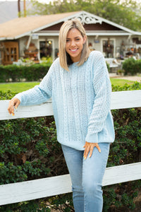 Clear Skies Cable Knit Sweater