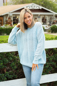 Clear Skies Cable Knit Sweater