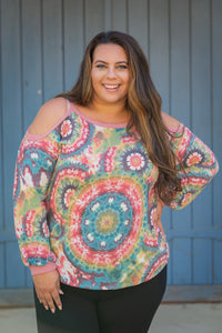 Prismatic Long Sleeve Cold Shoulder