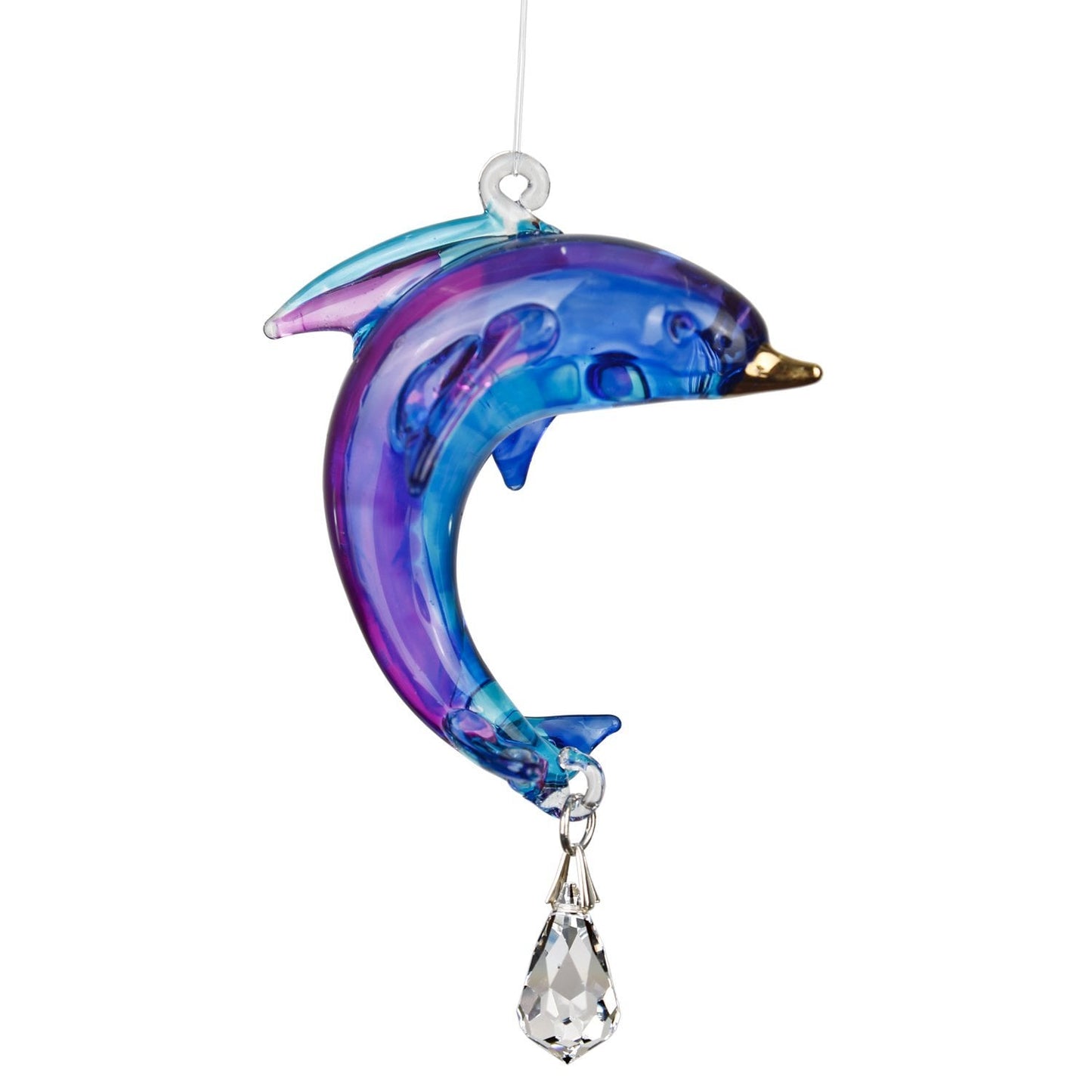 Purple Dolphin Glass Sun Catcher
