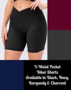 PRE-ORDER V WAIST BIKER SHORTS