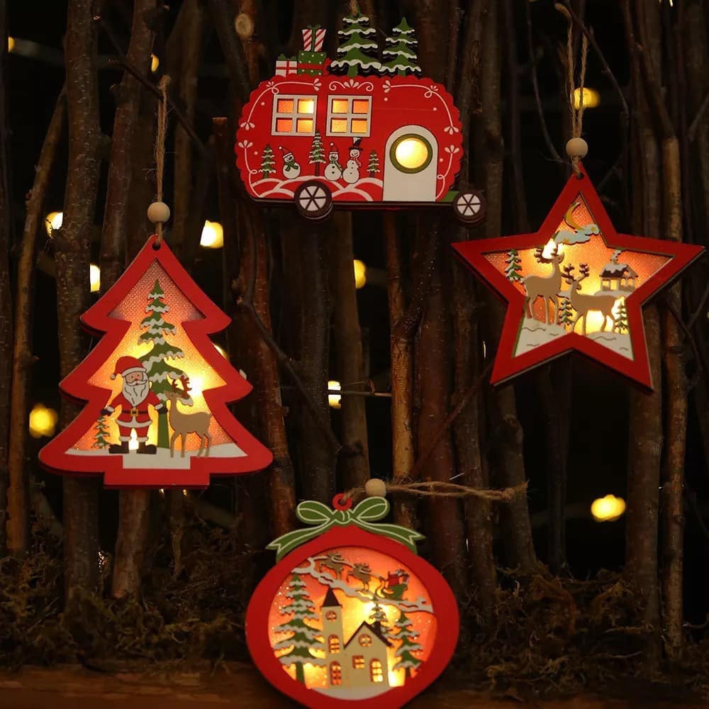 LED Light Up Christmas Tree Ornaments
